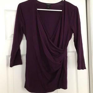 Ann Taylor faux wrap top with 3/4 sleeves